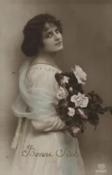 Fille avec un bouquet